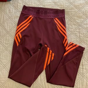 Ivy park x adidas maroon and orange leggings